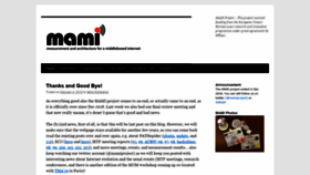 What Mami-project.eu website looked like in 2019 (4 years ago)