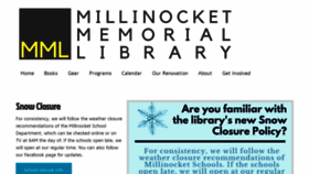 What Millinocketmemoriallibrary.org website looked like in 2019 (4 years ago)