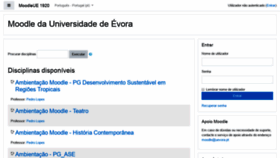 What Moodle.uevora.pt website looked like in 2019 (4 years ago)