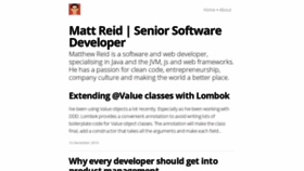 What Matt-reid.co.uk website looked like in 2019 (4 years ago)