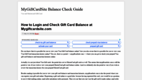 What Mygiftcardsitebalancecheck.com website looked like in 2019 (4 years ago)