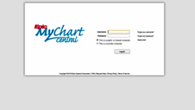 What Mychartcentral.com website looked like in 2020 (4 years ago)