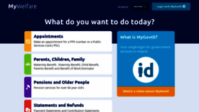 What Mywelfare.ie website looked like in 2020 (4 years ago)