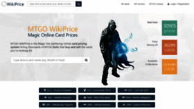 What Mtgowikiprice.com website looked like in 2020 (5 years ago)