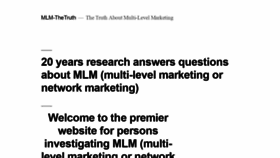 What Mlm-thetruth.com website looked like in 2020 (4 years ago)