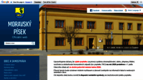 What Moravskypisek.cz website looked like in 2020 (4 years ago)