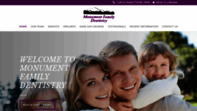 What Monumentfamilydentistry.com website looked like in 2020 (4 years ago)