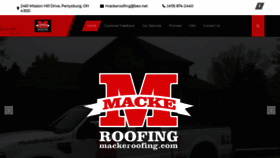 What Mackeroofing.com website looked like in 2020 (4 years ago)