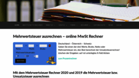 What Mehrwertsteuerrechner.de website looked like in 2020 (4 years ago)