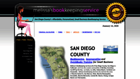 What Melissasbookkeepingservice.com website looked like in 2020 (4 years ago)