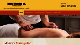 What Monicasmassage.com website looked like in 2020 (4 years ago)