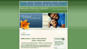 What Malibudentalgroup.com website looked like in 2020 (4 years ago)