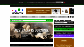 What Moshtix.com.au website looked like in 2020 (4 years ago)