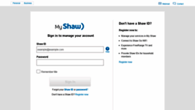 What My.shaw.ca website looked like in 2020 (4 years ago)