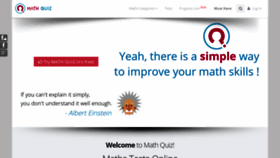 What Math-quiz.co.uk website looked like in 2020 (4 years ago)