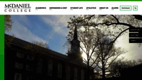 What Mcdaniel.edu website looked like in 2020 (4 years ago)