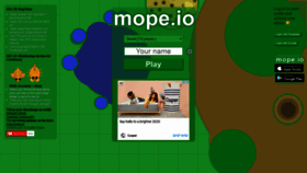 What Mope.io website looked like in 2020 (6 years ago)