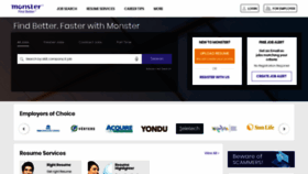 What Monster.com.ph website looked like in 2020 (4 years ago)