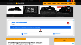 What Mirrorlessrumors.com website looked like in 2020 (4 years ago)