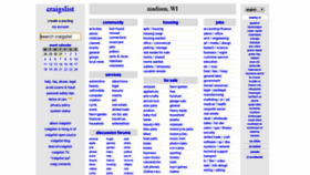 What Madison.craigslist.org website looked like in 2020 (4 years ago)