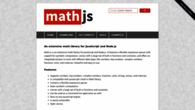 What Mathjs.org website looked like in 2020 (5 years ago)