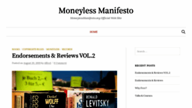 What Moneylessmanifesto.org website looked like in 2020 (4 years ago)