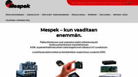 What Mespek.fi website looked like in 2020 (4 years ago)