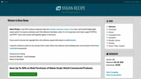 What Maianrecipe.com website looked like in 2020 (4 years ago)