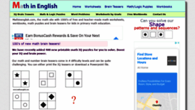 What Mathinenglish.com website looked like in 2020 (4 years ago)