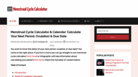 What Menstrual-cycle-calculator.com website looked like in 2020 (4 years ago)