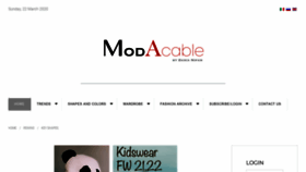 What Modacable.com website looked like in 2020 (4 years ago)