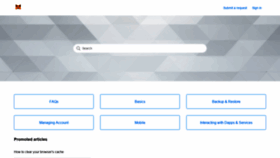 What Metamask.zendesk.com website looked like in 2020 (5 years ago)