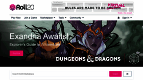 What Marketplace.roll20.net website looked like in 2020 (5 years ago)