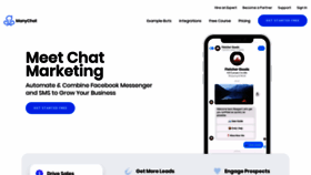What Manychat.com website looked like in 2020 (4 years ago)