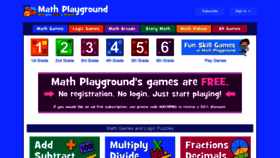 What Mathplayground.com website looked like in 2020 (4 years ago)