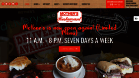 What Mothersrestaurant.net website looked like in 2020 (4 years ago)