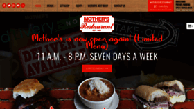 What Mothersrestaurant.net website looked like in 2020 (6 years ago)