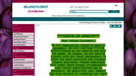 What Milanoflorist.com website looked like in 2020 (3 years ago)