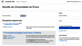 What Moodle.uevora.pt website looked like in 2020 (4 years ago)