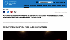What Max-ophuels-preis.de website looked like in 2020 (3 years ago)