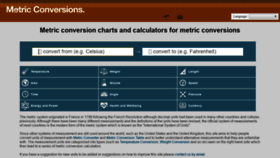 What Metric-conversions.org website looked like in 2020 (3 years ago)