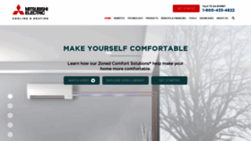 What Mitsubishicomfort.com website looked like in 2020 (3 years ago)