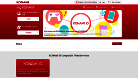 What My.konami.net website looked like in 2020 (3 years ago)