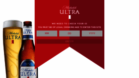 What Michelobultra.com website looked like in 2020 (3 years ago)