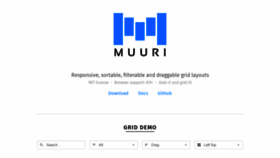 What Muuri.dev website looked like in 2020 (3 years ago)