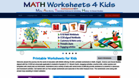 What Mathworksheets4kids.com website looked like in 2020 (4 years ago)