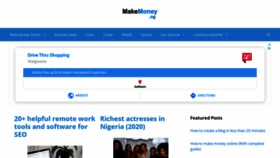 What Makemoney.ng website looked like in 2020 (3 years ago)