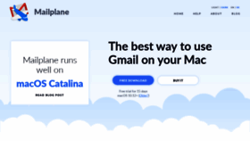 What Mailplaneapp.com website looked like in 2020 (3 years ago)