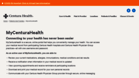 What Mycenturahealth.org website looked like in 2020 (3 years ago)