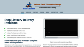 What Mail-list.com website looked like in 2020 (3 years ago)